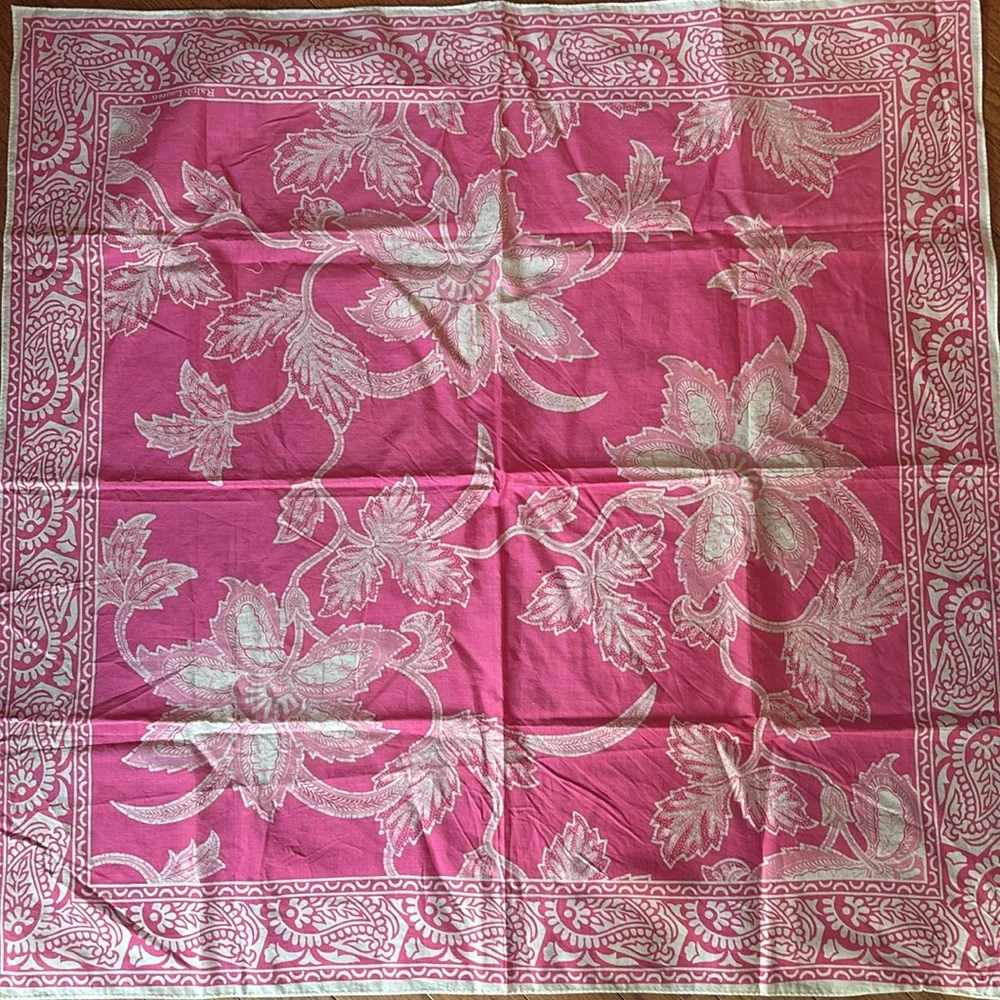 Polo Ralph Lauren Pink and White floral paisley cotton scarf - Picture 4 of 4